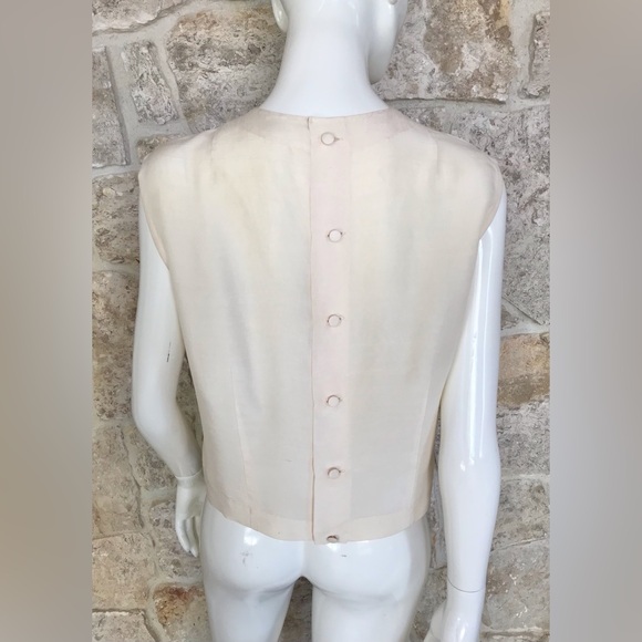 Beautiful Vintage 1950s 1960s Raw Silk Shell Top with Incredible Detailing - Picture 14 of 16